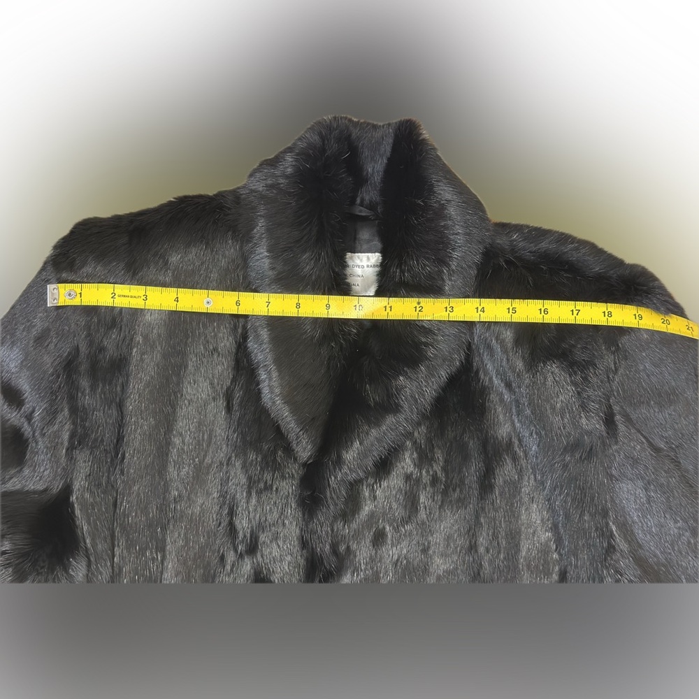 Dyed Black Rabbit Fur Jacket - Picture 6 of 9
